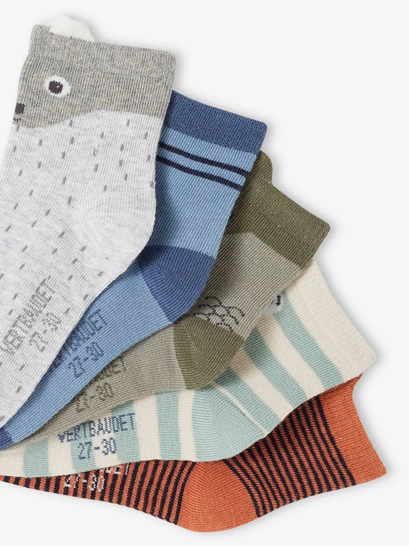 Pack de 5 pares de calcetines animales para niño