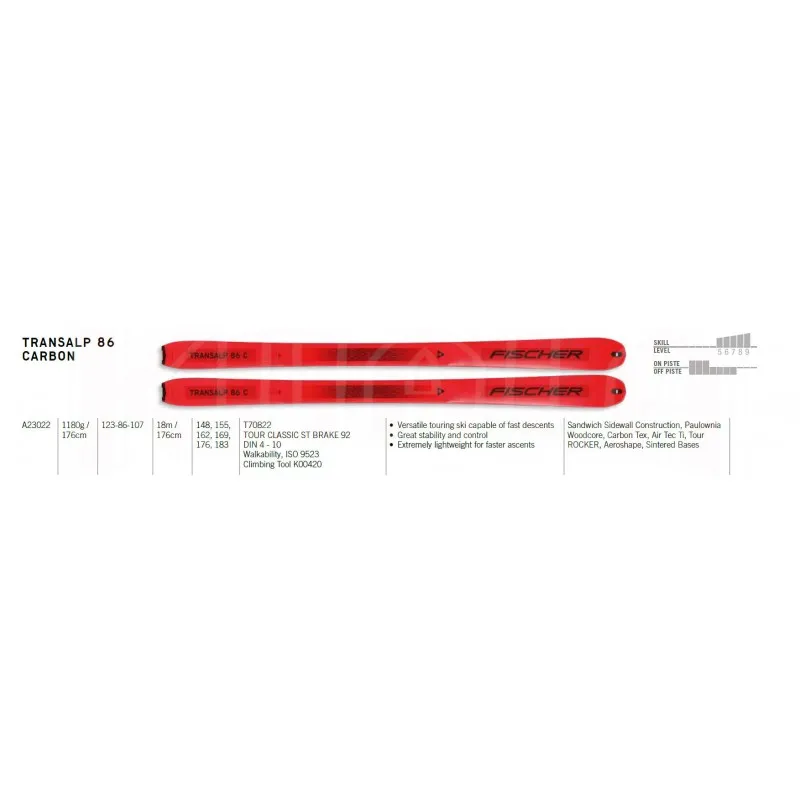 Pack de travesía TRANSALP 86 CARBON Fischer + SPEED RADICAL Dynafit