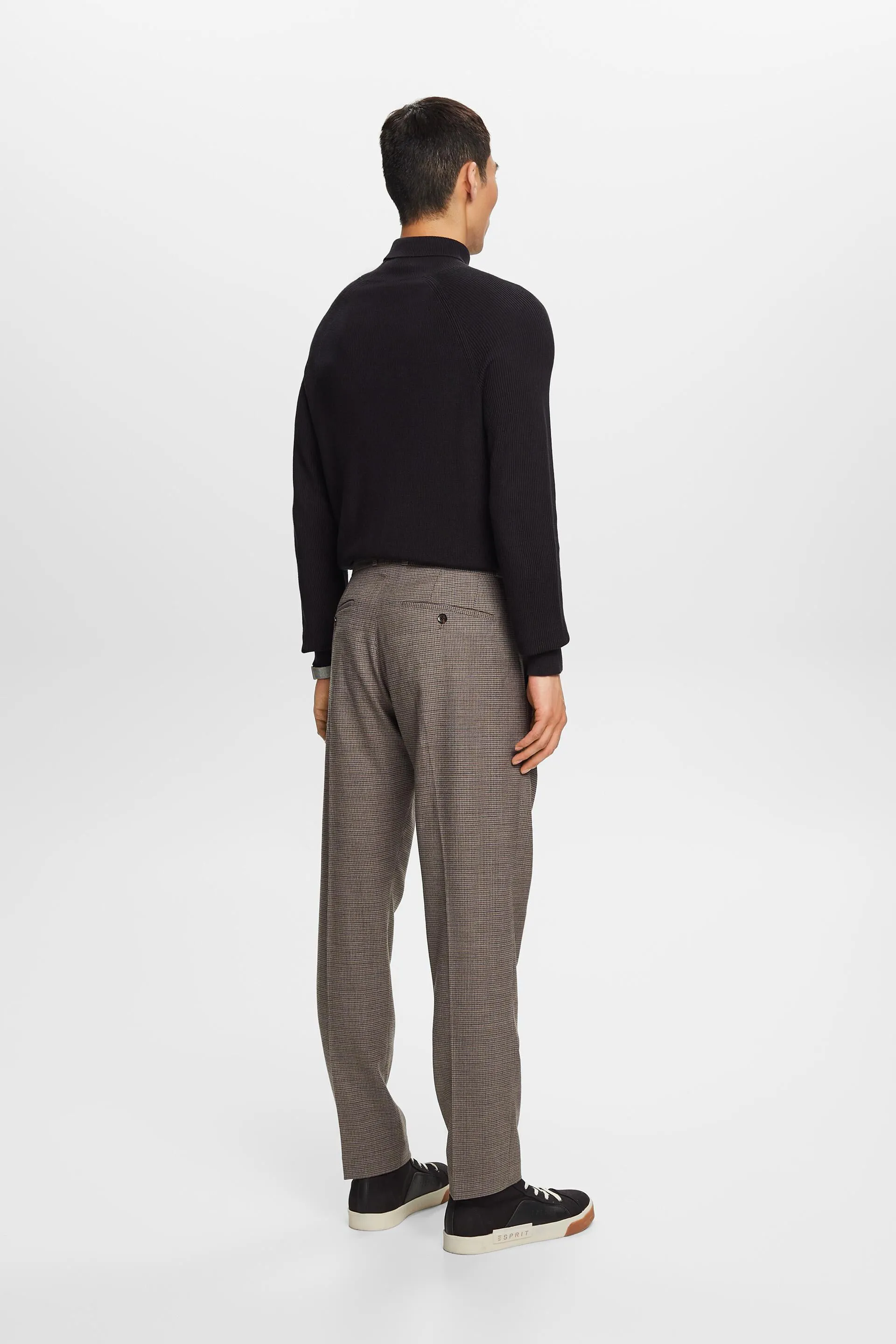 Pantalón de lana con diseño de pata de gallo