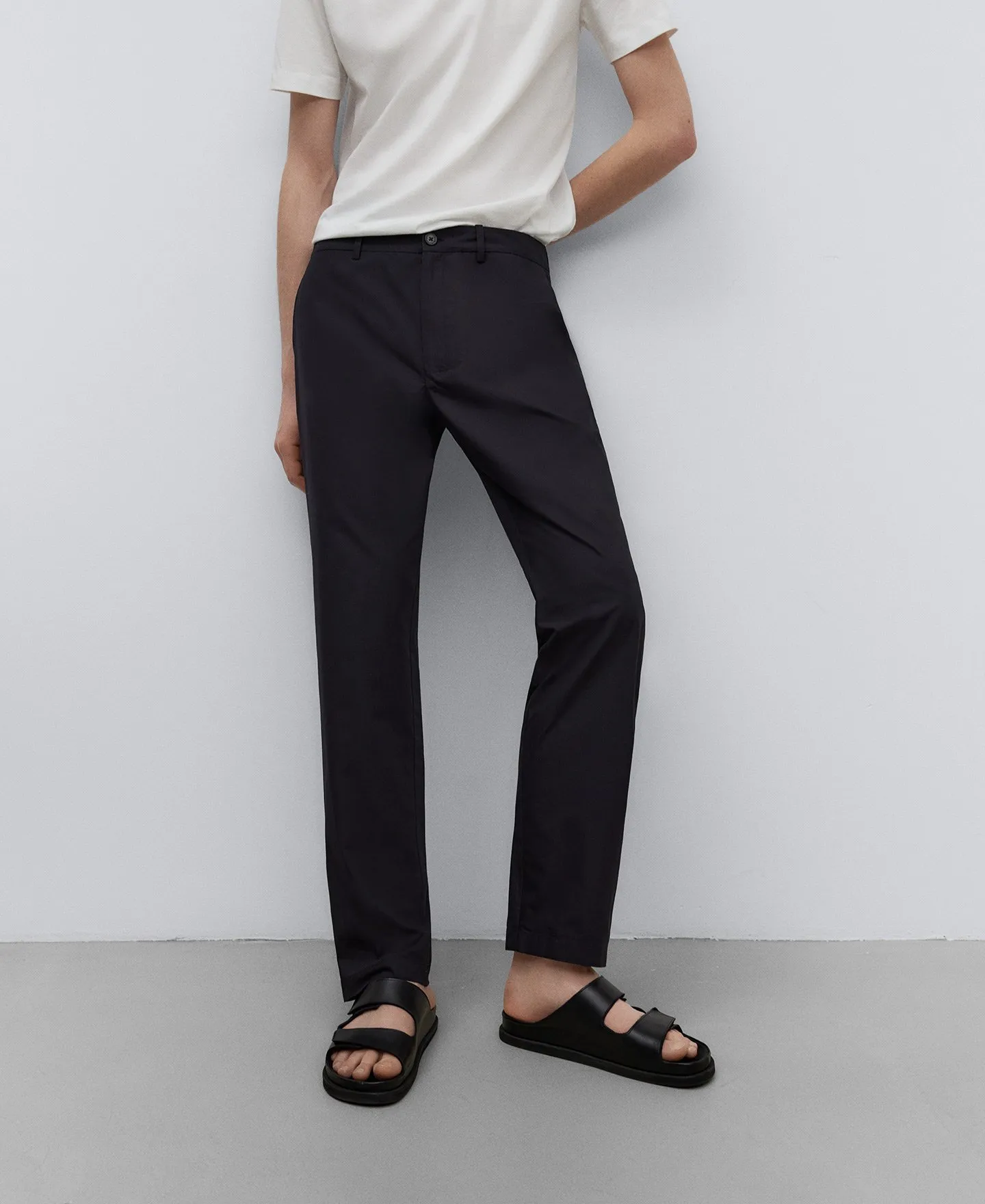 Pantalón en popelín de algodón hombre
