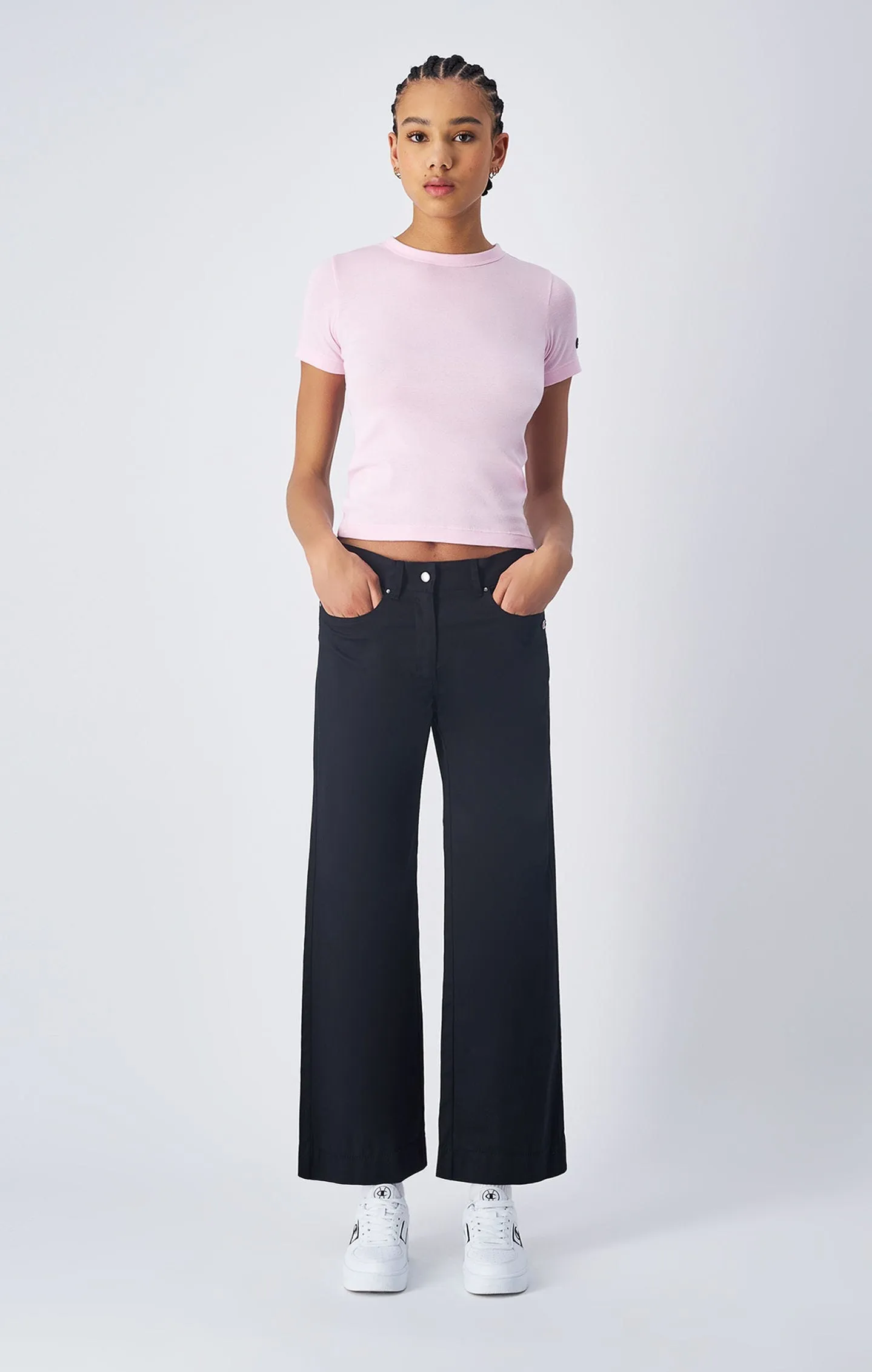 Pantalones de Sarga de Algodón Stretch