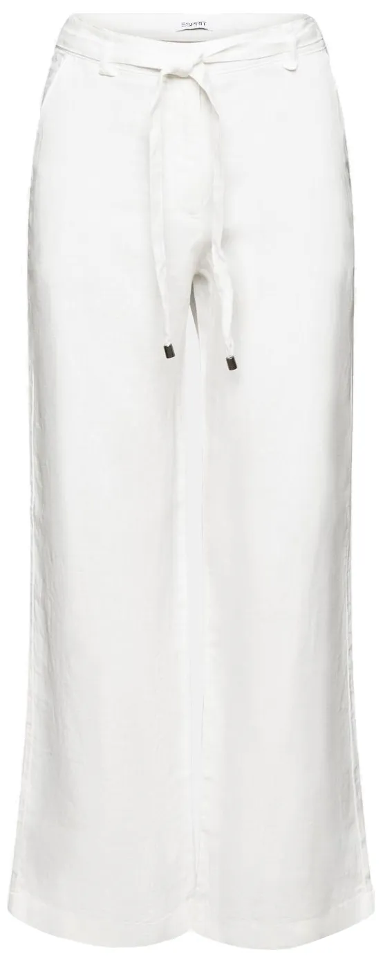 PANTALÓN WIDE LEG DE LINO CON CINTURÓN MUJER ESPRIT