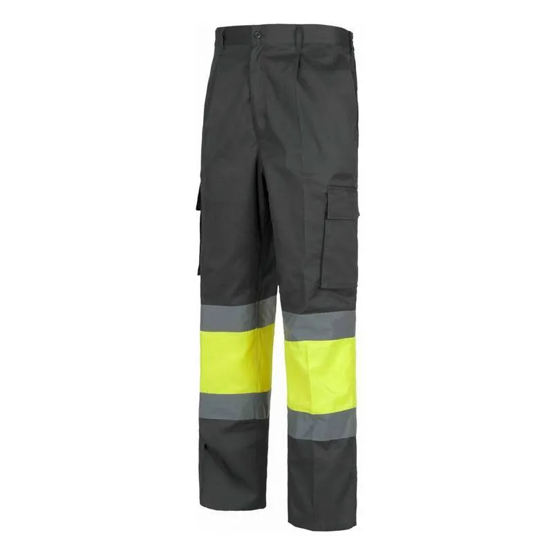 Pantalón bicolor alta visibilidad elástico en cintura