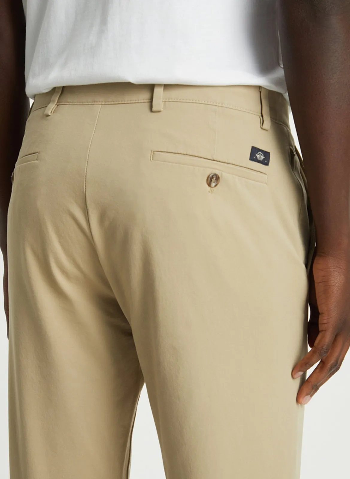 Pantalón chino de algodón elástico en caqui