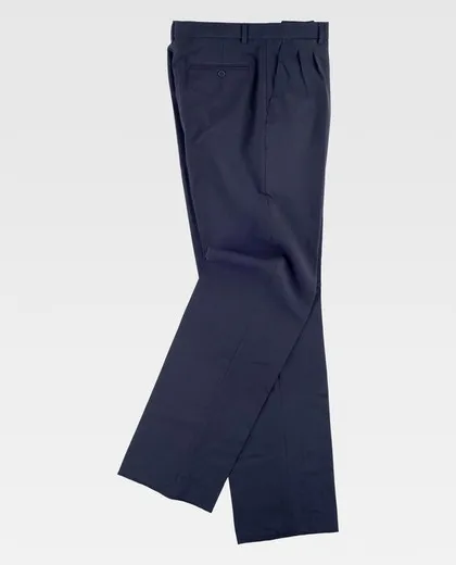 Pantalón de hombre, con cinturilla y con pinzas Marino