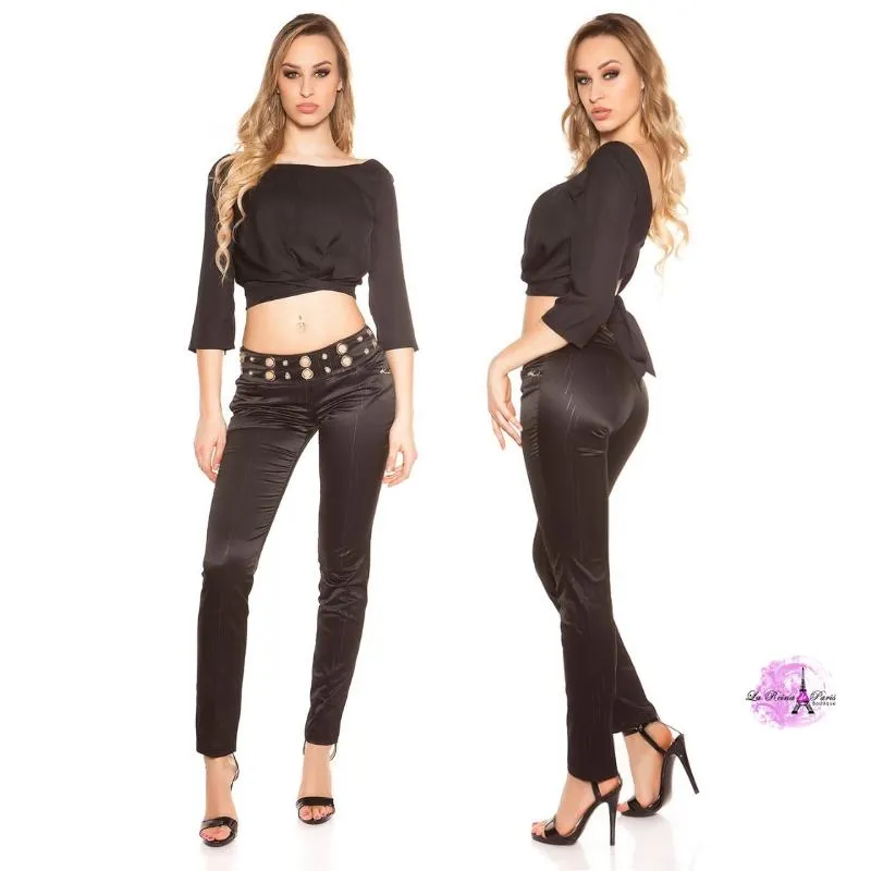 Pantalón marcatipazo con tela a rayas