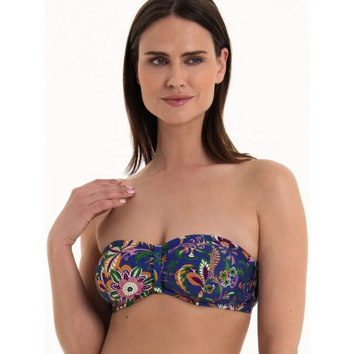 Parte de arriba Bikini Rosa Faia Flowers of Bali Ella Bandeau con aros 8758 Madeira