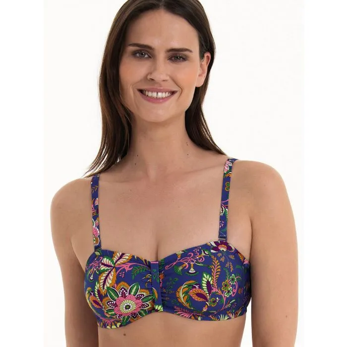 Parte de arriba Bikini Rosa Faia Flowers of Bali Ella Bandeau con aros 8758 Madeira
