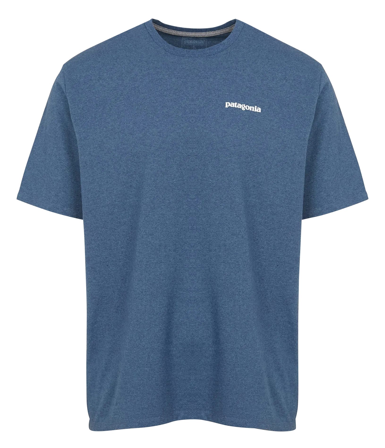 PATAGONIA Camiseta regular fit de mezcla de algodón serigrafiada con cuello redondo en azul