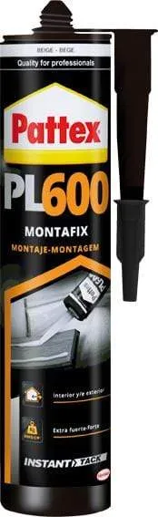 PATTEX PL600 MONTAFIX: ADHESIVO MONTAJE RAPIDO Y FUERTE  PACK 12 UNIDADES