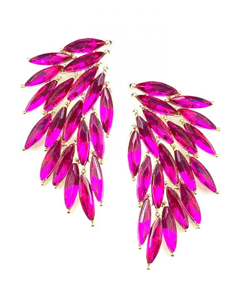 PENDIENTES DE FIESTA FUCSIAS Y BUGAMBILIAS SUPER FAVORECEDORES