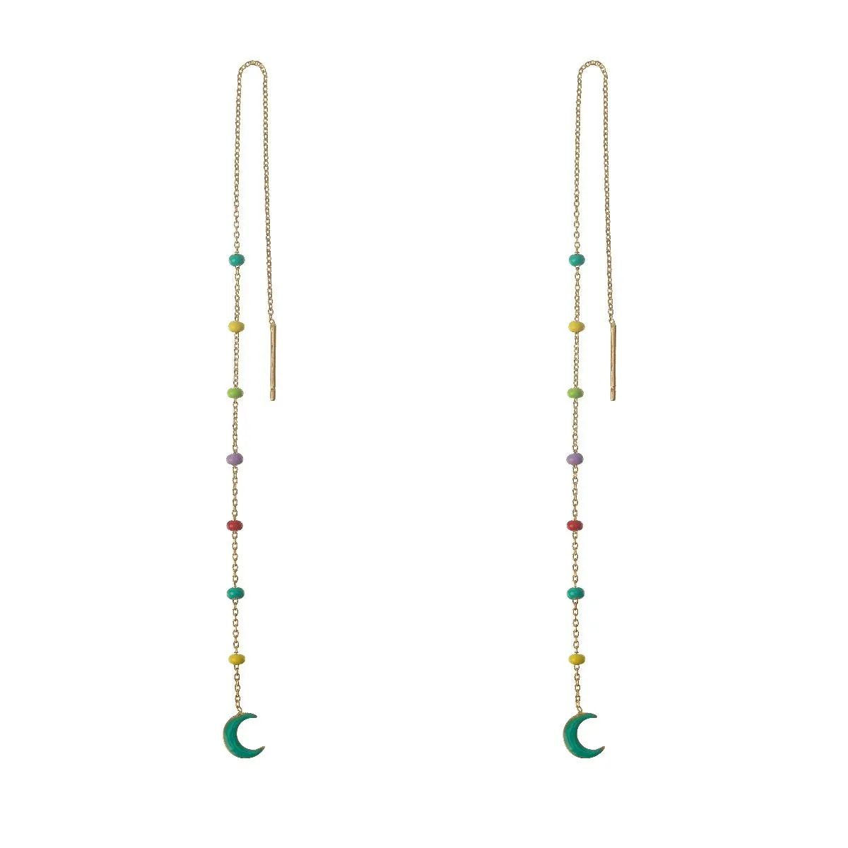 Pendientes en Plata de Ley Paradise Moon Gold