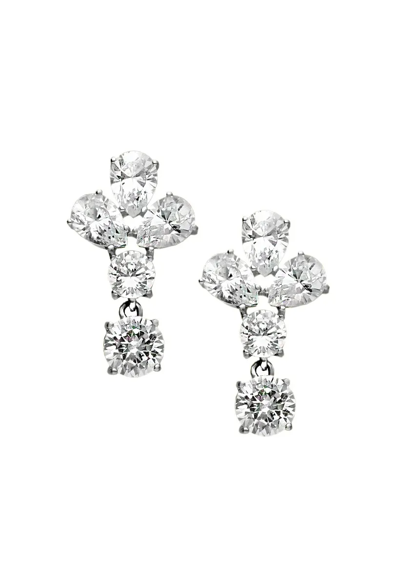PENDIENTES MUJER ORO BLANCO Y CIRCONITAS PARA NOVIA 002_52129P
