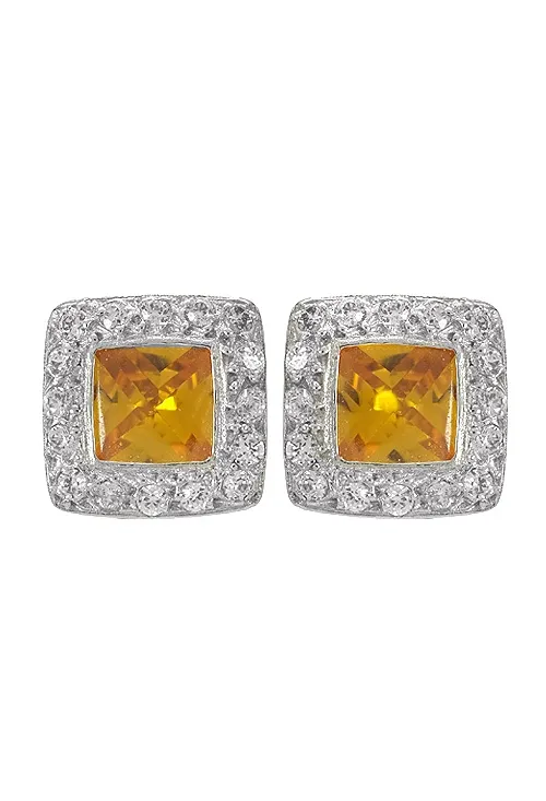 PENDIENTES ORO BLANCO CIRCONITAS Y CITRINO 002_50659POB