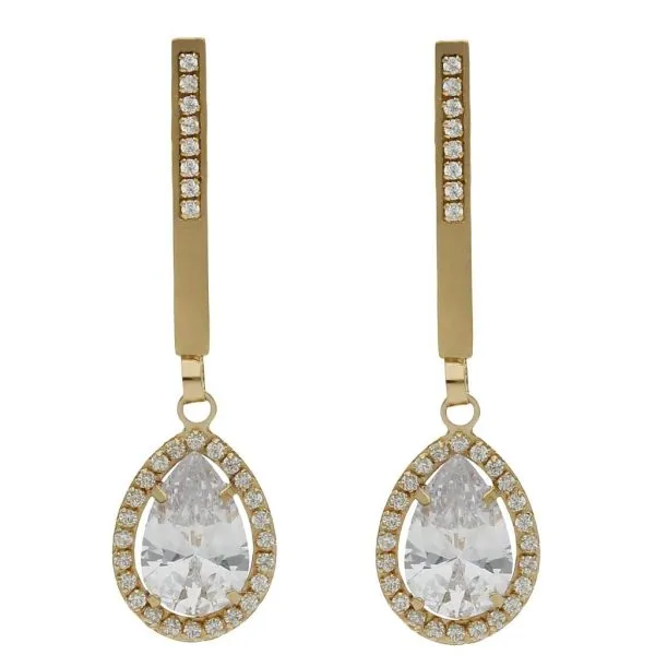 Pendientes Oro Con Circonitas