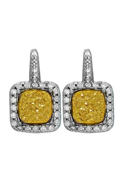 PENDIENTES PLATA Y áGATA DRUSA AMARILLA 248_04102