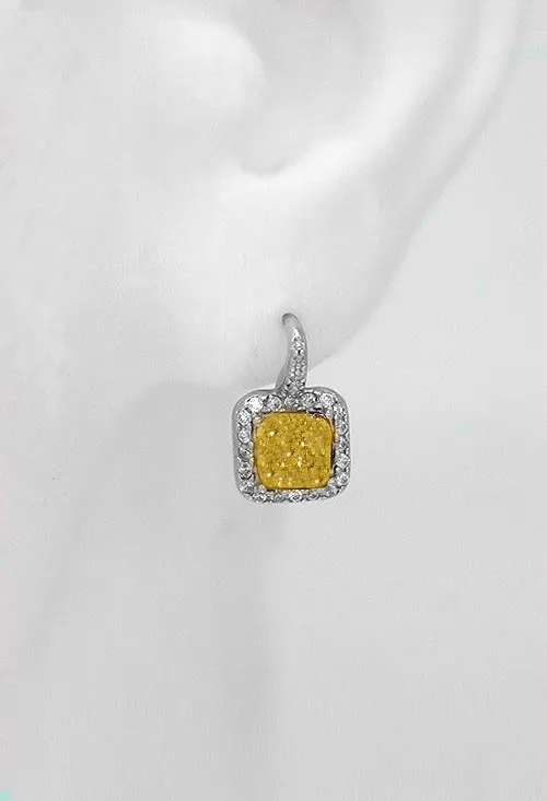 PENDIENTES PLATA Y áGATA DRUSA AMARILLA 248_04102