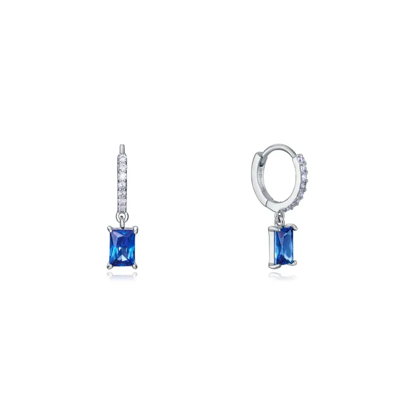 PENDIENTES VICEROY PLATA DE LEY CON COLGANTE CIRCONITA AZUL Y CIRCONITAS BLANCAS 13154E00033