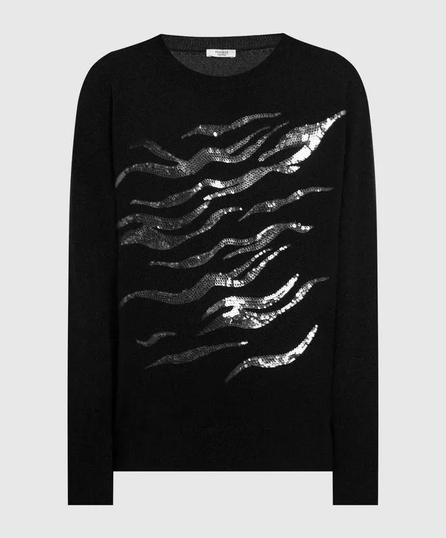 Peserico Black jumper with sequins