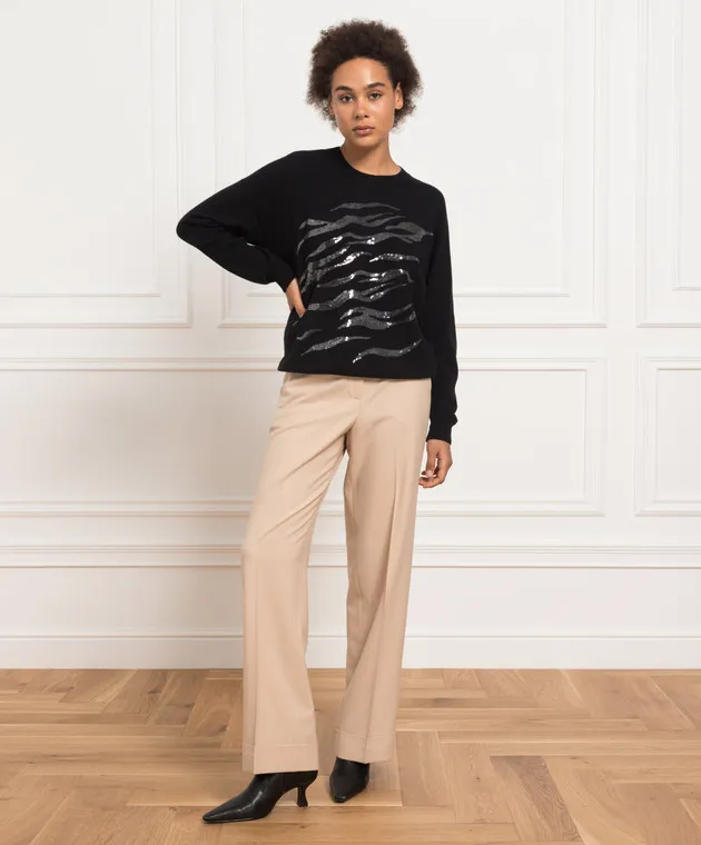 Peserico Black jumper with sequins