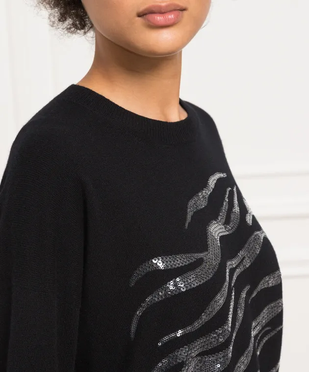 Peserico Black jumper with sequins