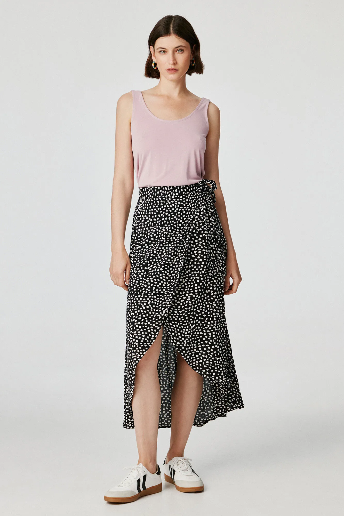 Pieces Falda midi cruzada efecto pareo