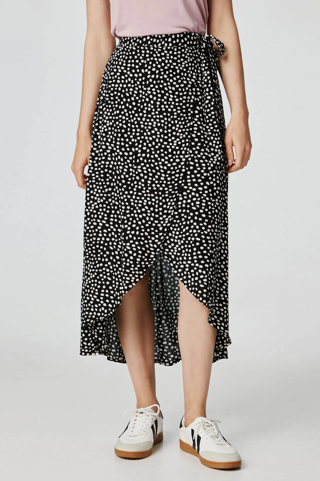 Pieces Falda midi cruzada efecto pareo