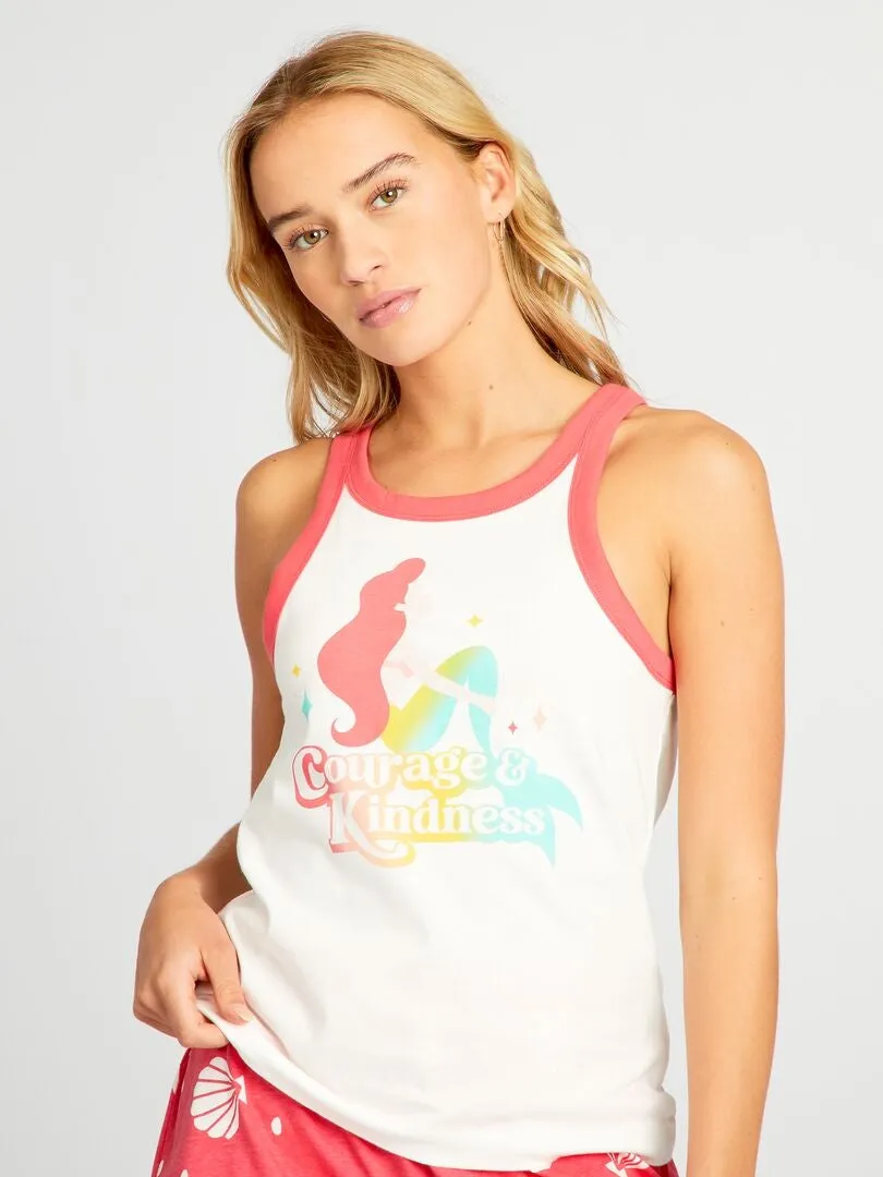 PIJAMA CORTO ESTAMPADO 'DISNEY PRINCESS'  2 PIEZAS  BLANCO