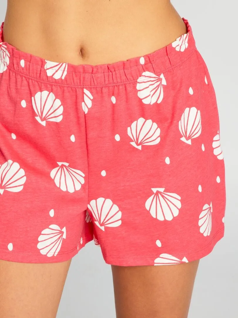 PIJAMA CORTO ESTAMPADO 'DISNEY PRINCESS'  2 PIEZAS  BLANCO