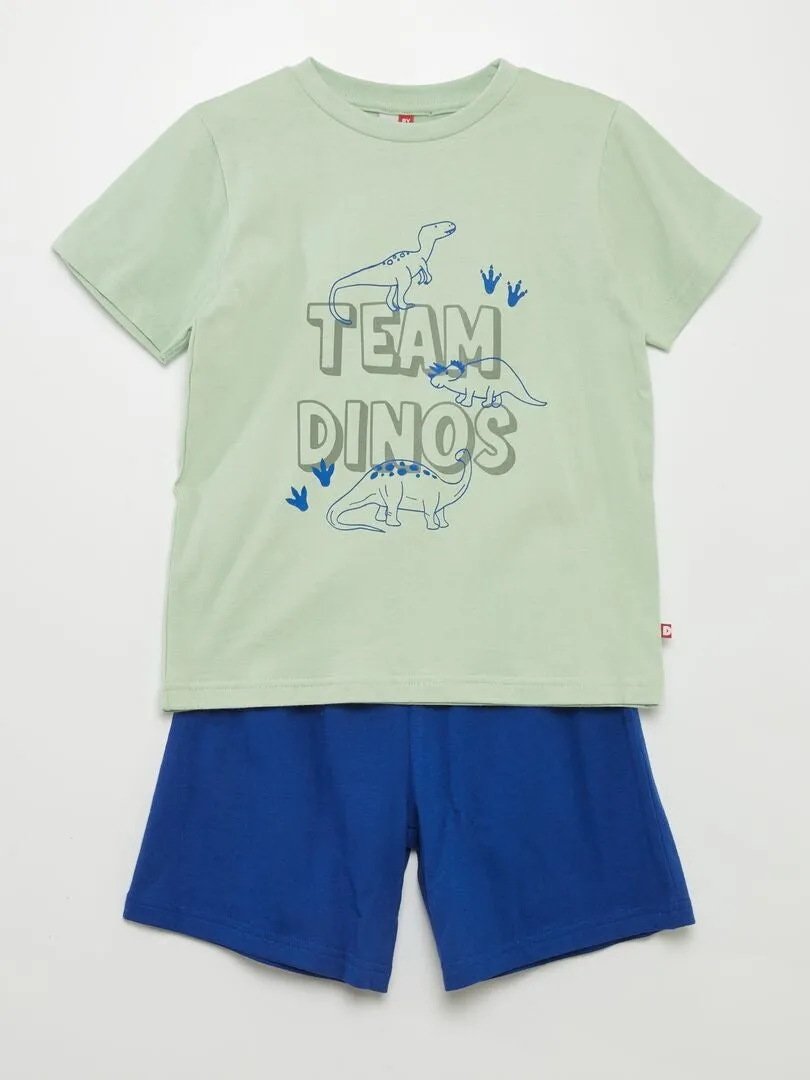 PIJAMA CORTO 'DINOSAURIOS'  2 PIEZAS  VERDE