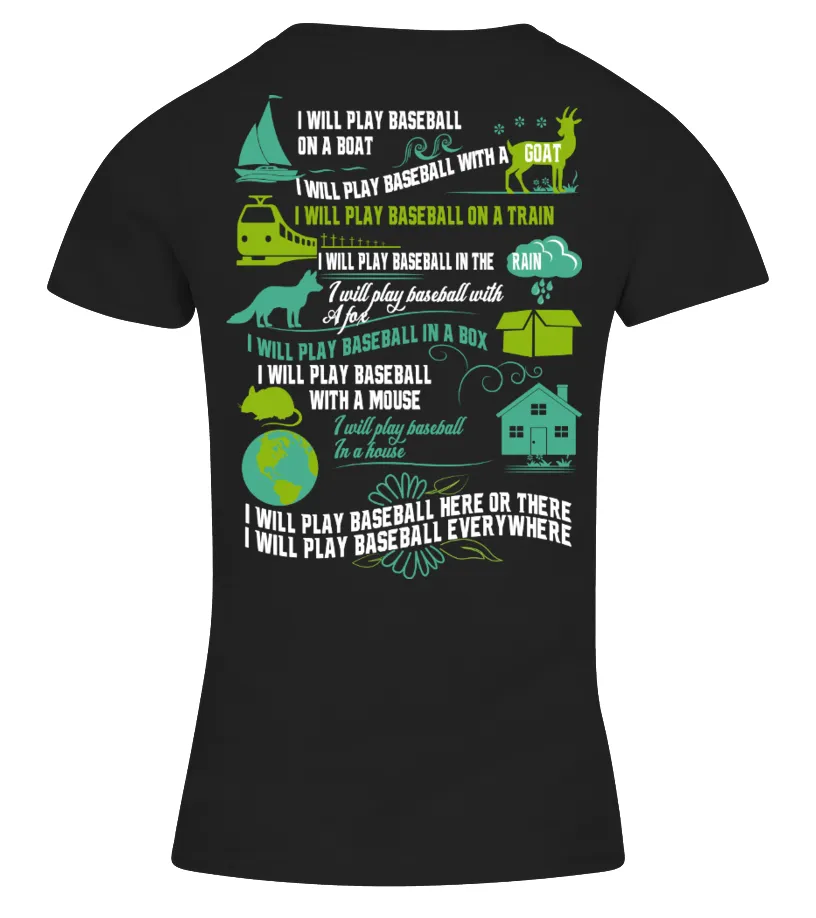 Play Baseball everywhere Camiseta cuello pico Mujer