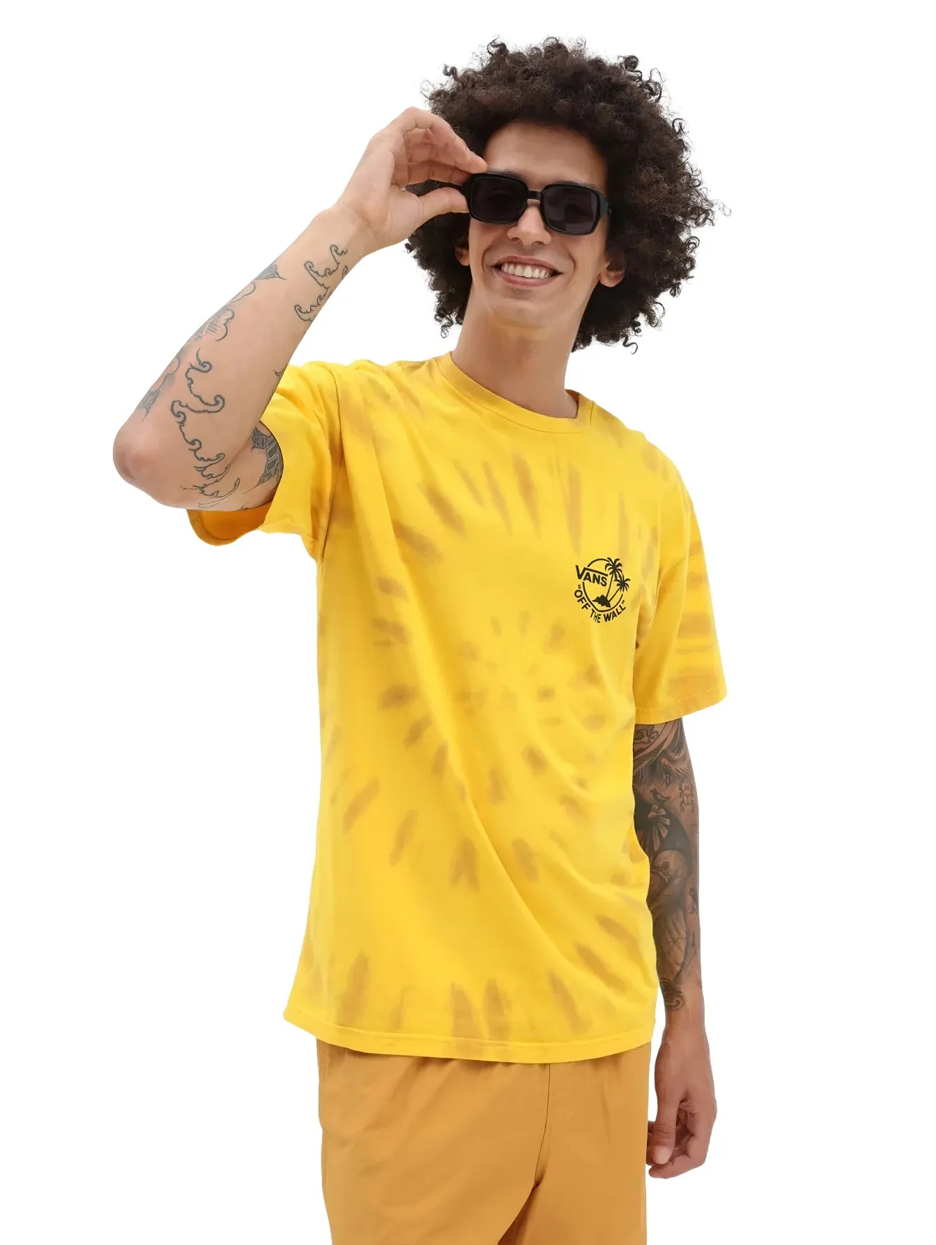 Playera Vans Palm Ti Dye Amarillo Para Hombre
