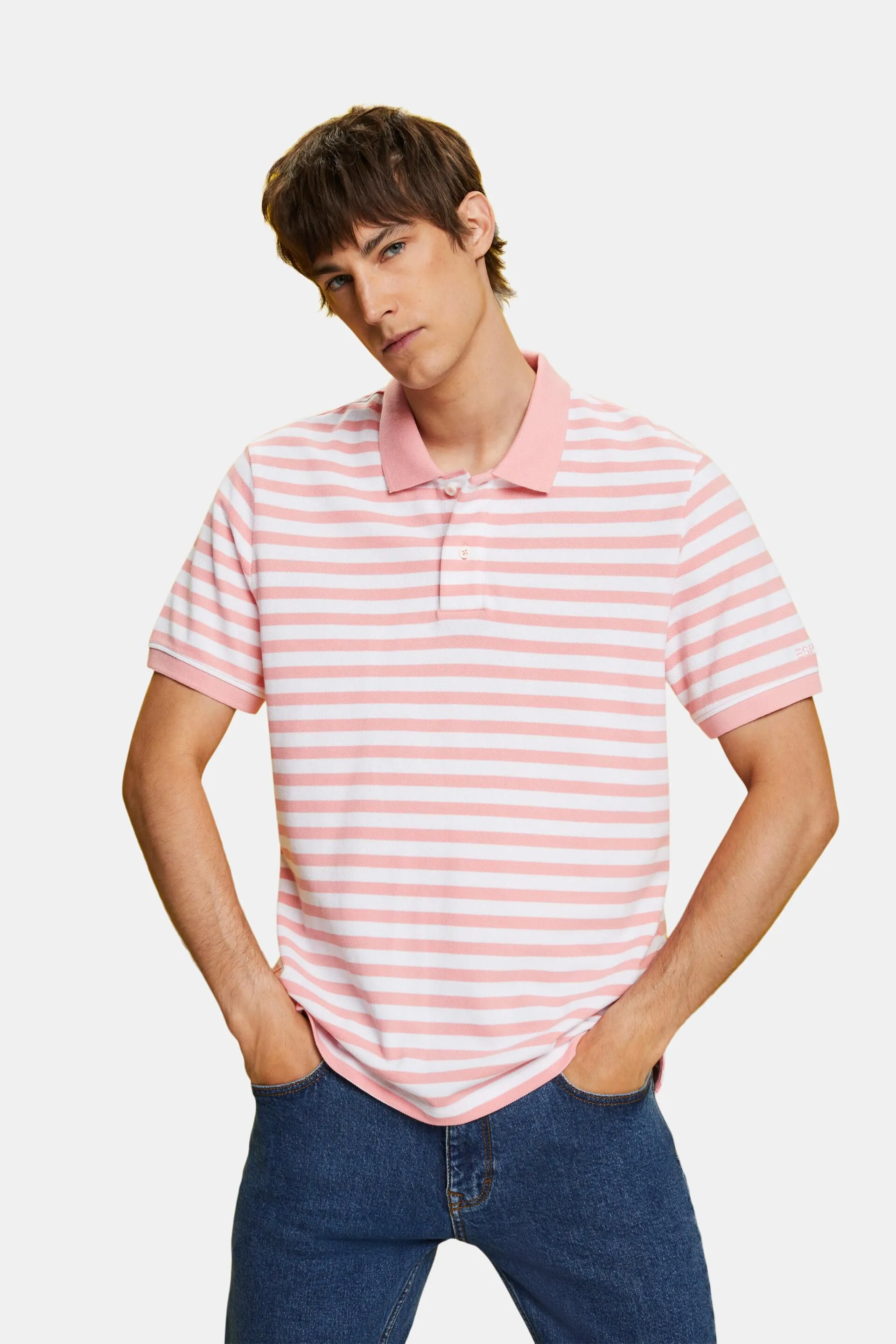 Polo de corte ceñido con rayas