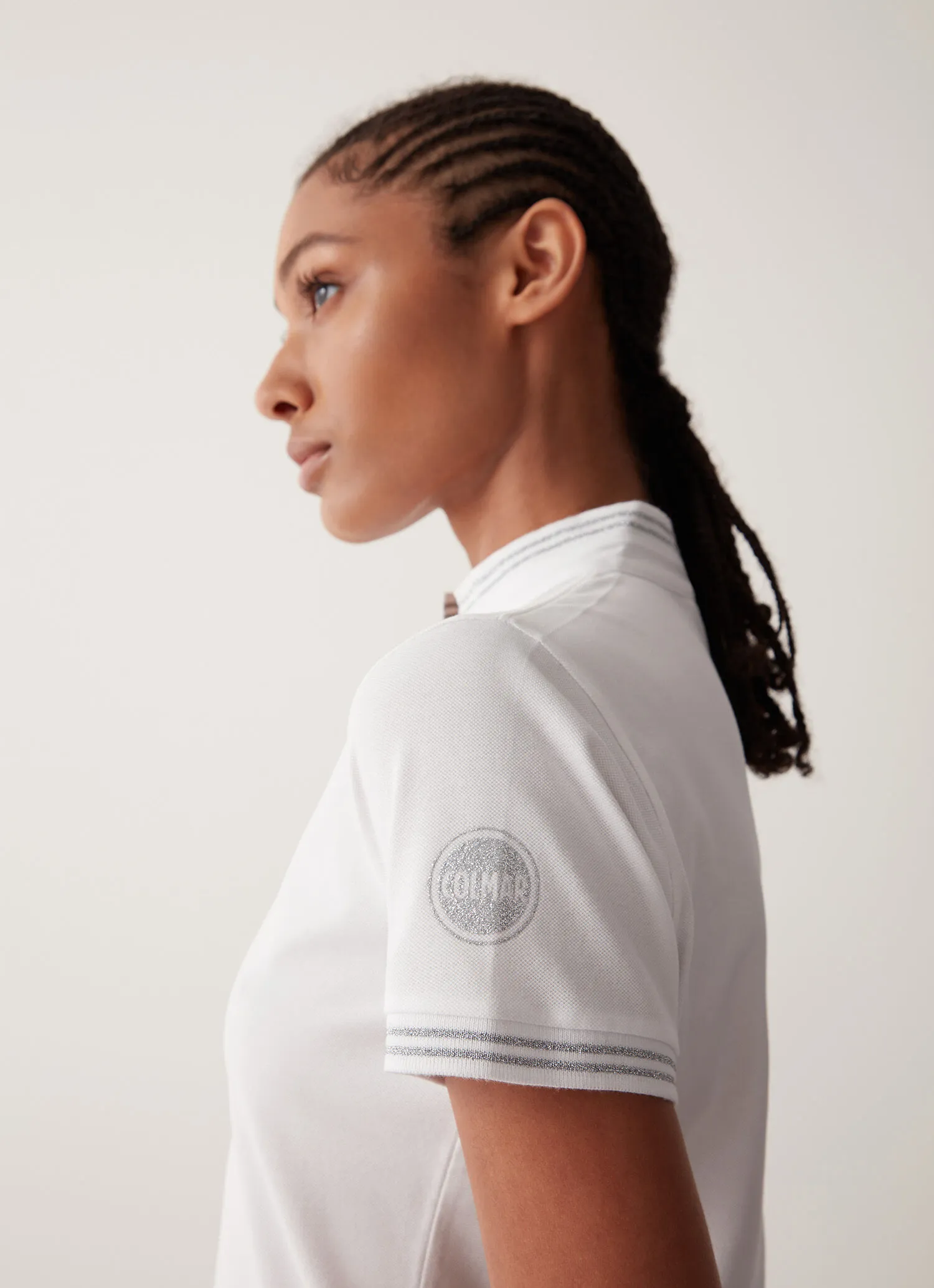 Polo de piqué elástico con cuello de punto canalé