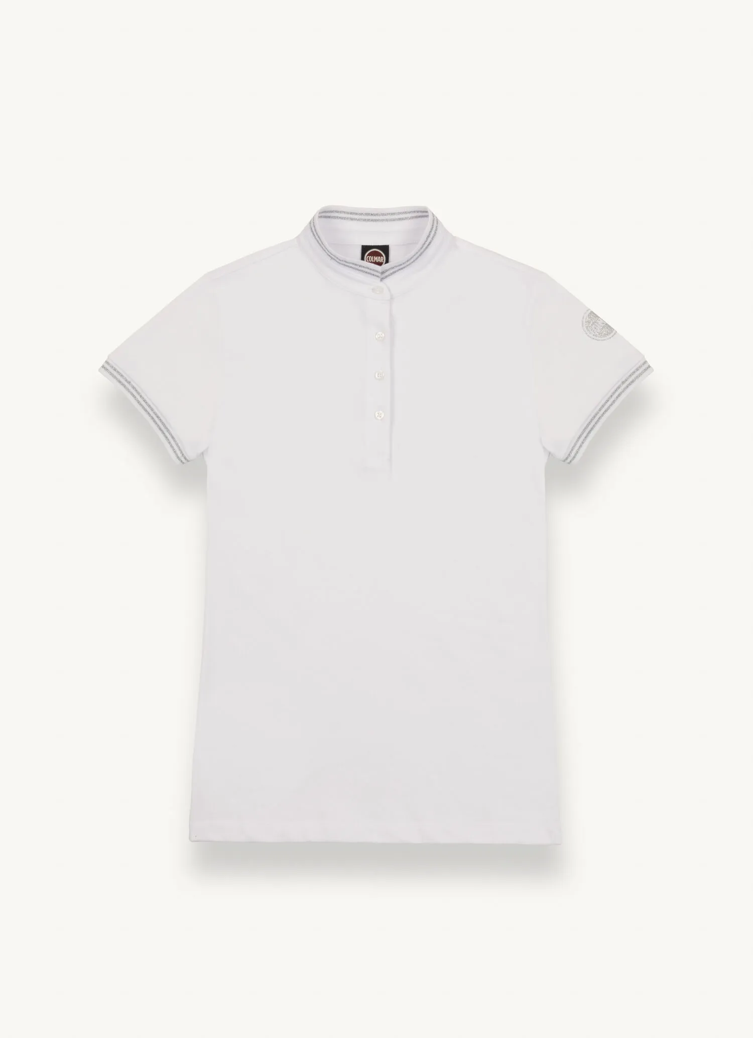 Polo de piqué elástico con cuello de punto canalé
