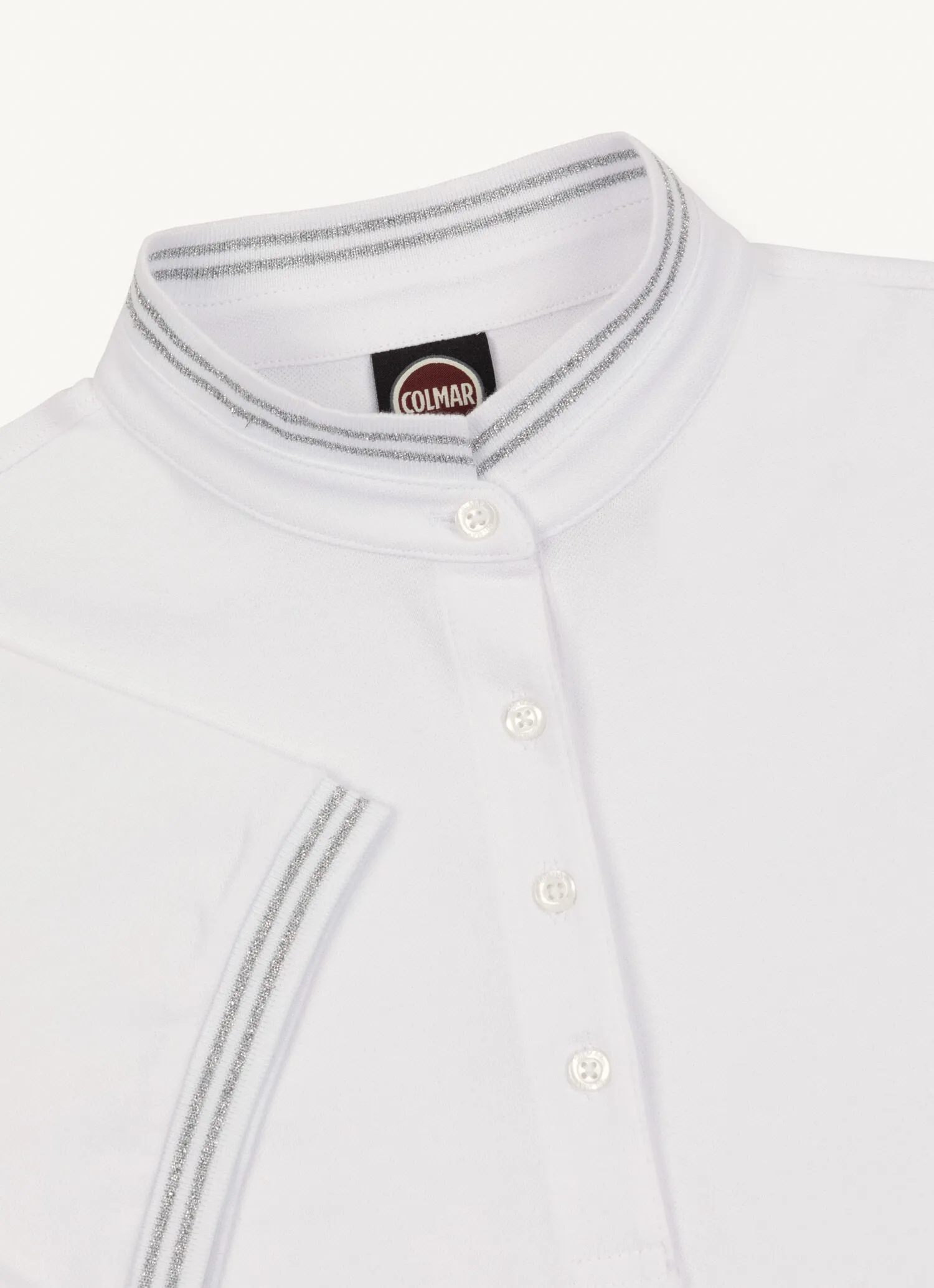 Polo de piqué elástico con cuello de punto canalé