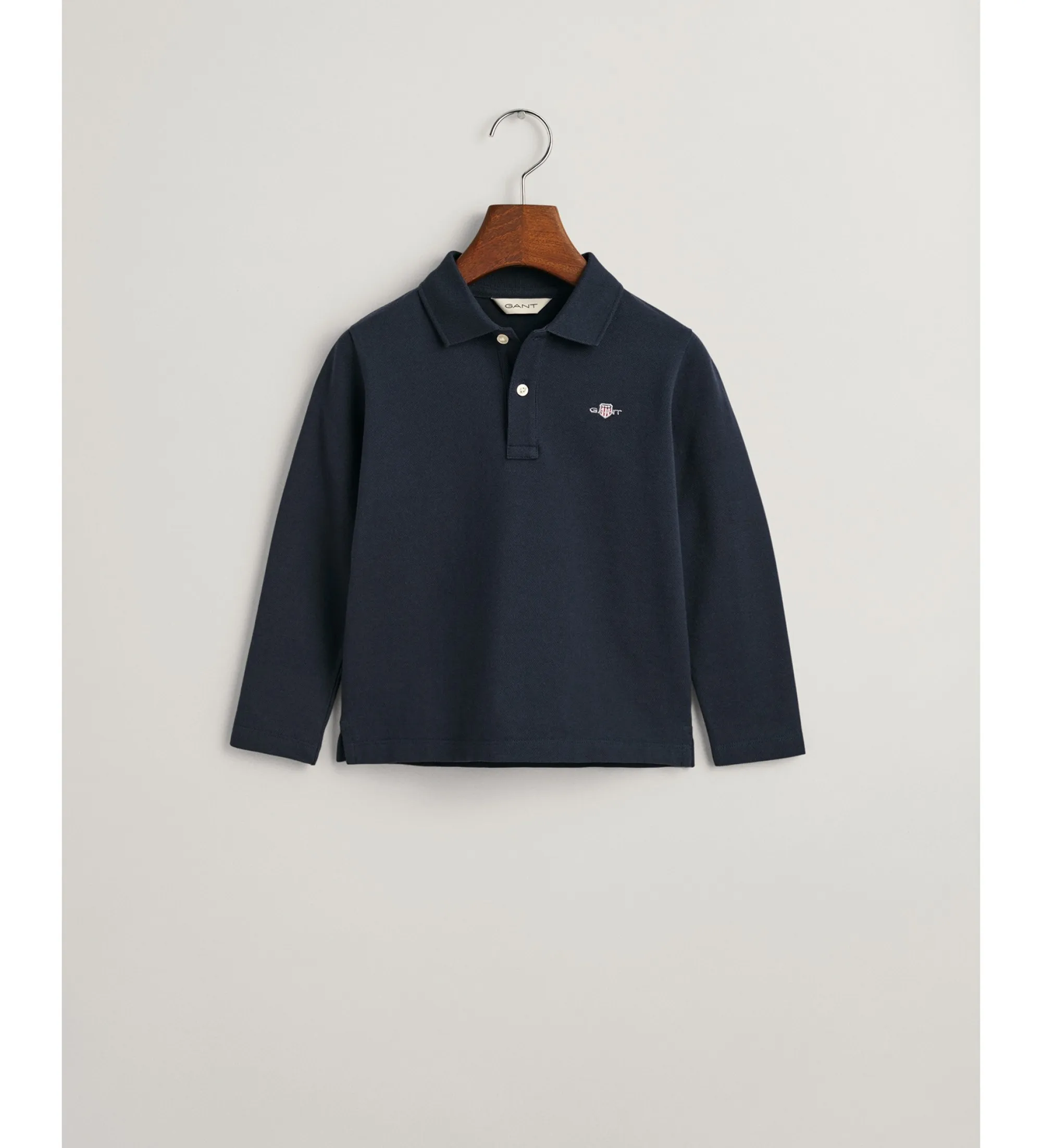 Polo de piqué de manga larga Shield Kids marino