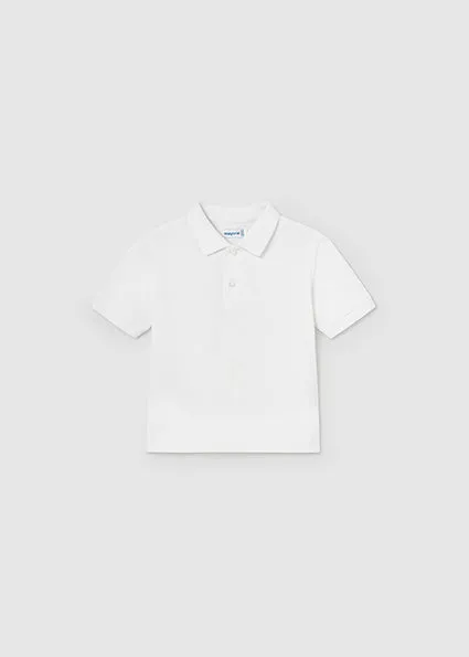 Polo granito básico blanco bebé