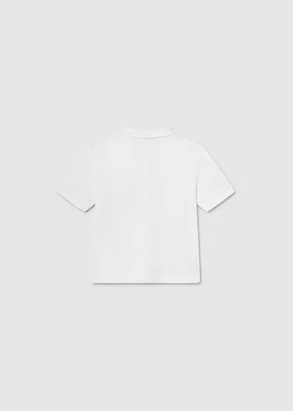 Polo granito básico blanco bebé