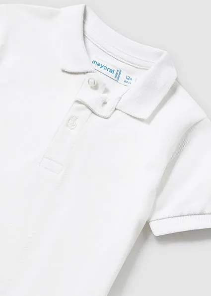 Polo granito básico blanco bebé