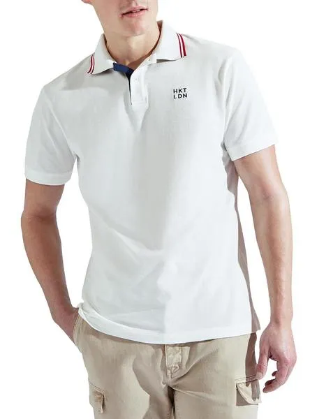 polo hackett contrast blanco para hombre
