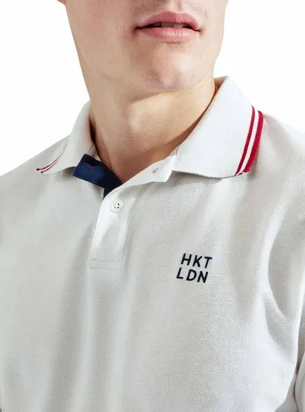 polo hackett contrast blanco para hombre
