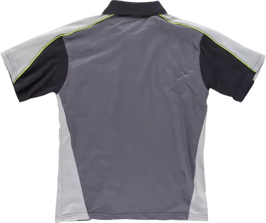 Polo linea 5 combinado en 3 colores Gris Oscuro / Gris Claro / Negro