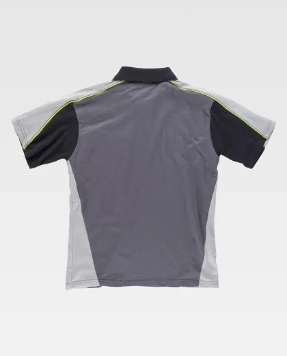 Polo linea 5 combinado en 3 colores Gris Oscuro / Gris Claro / Negro