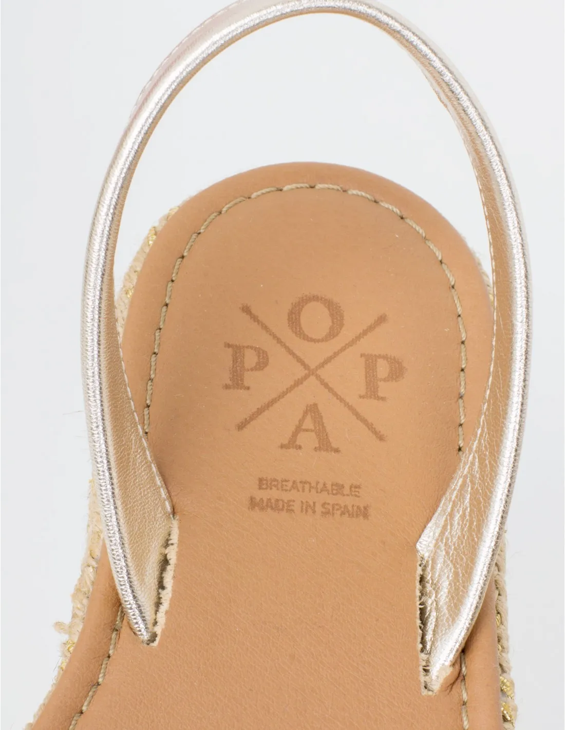 POPA Menorquinas Plataforma Esparto Flecos Beige