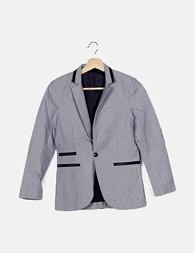 POWER DENIM Blazer azul jaspeado