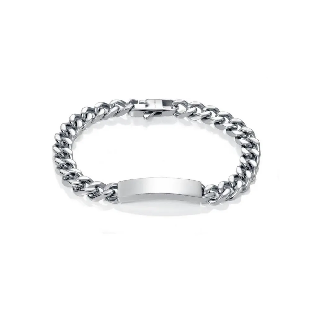 Pulsera con chapa para grabar en acero