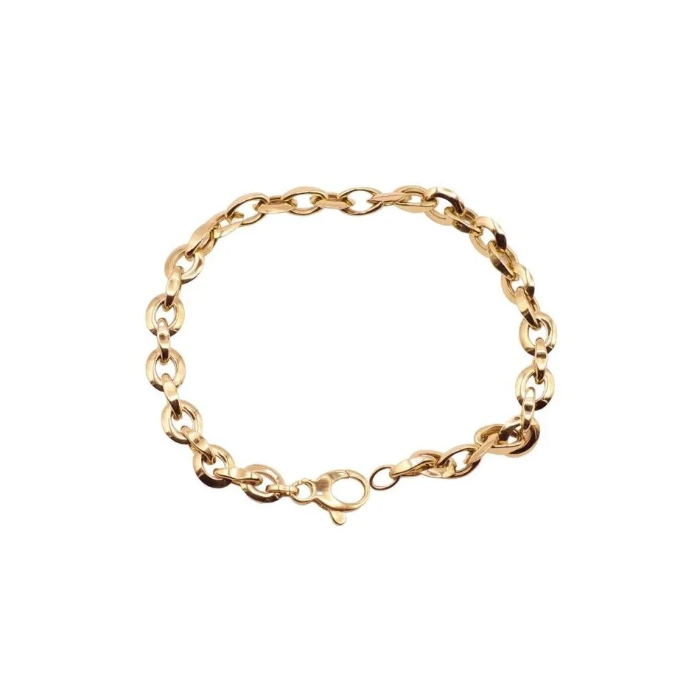 Pulsera de oro de 18k de eslabones con cierre de mosquetón. Largo 20 cm