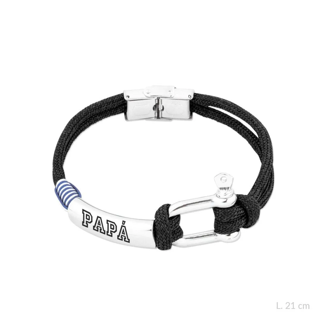 PULSERA HOMBRE ACERO Y CORDÓN PAPÁ