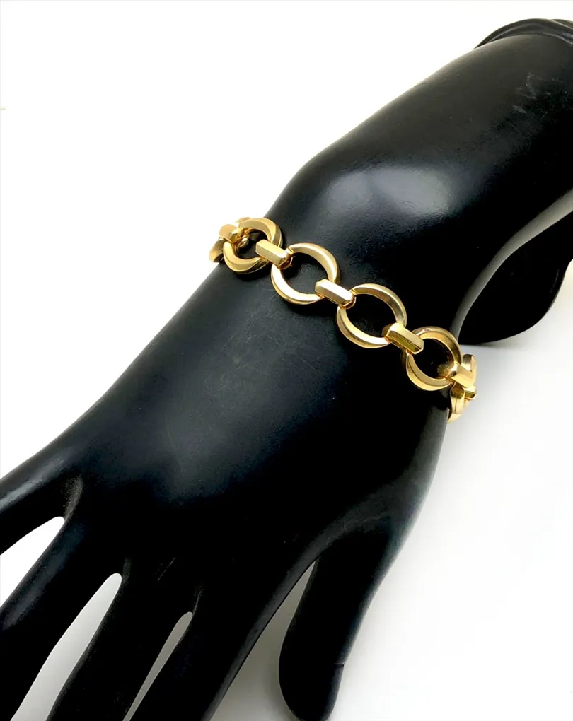 PULSERAS DE MUJER DORADAS CADENAS DE ESLABON CON BAÑO DE ORO 